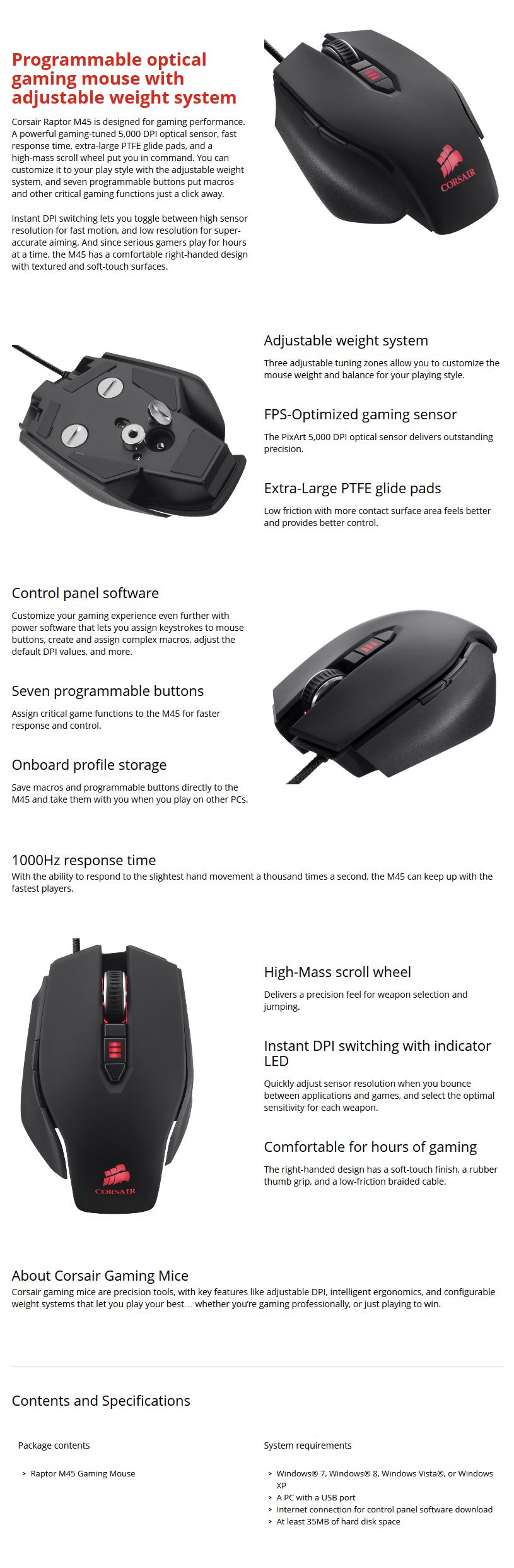 mr button in corsair m45 mouse software